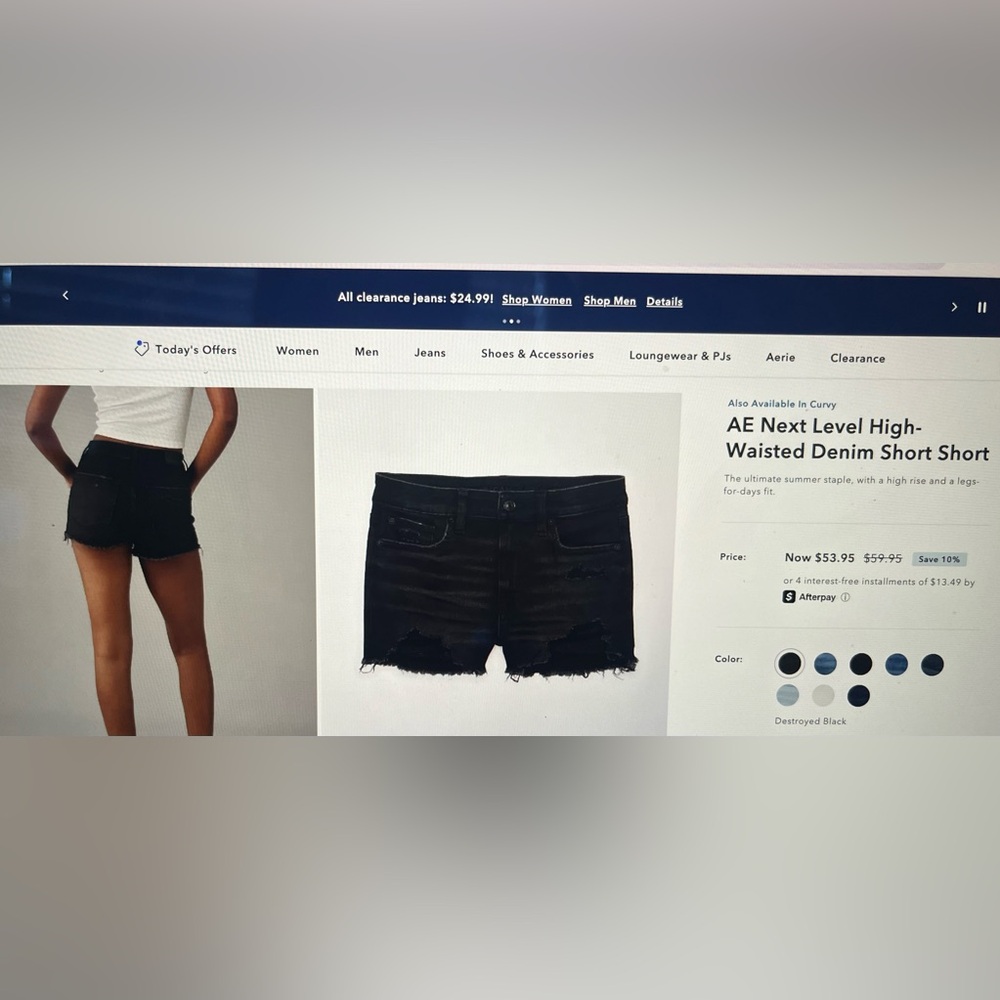 AE High Wasted Denim Shorts